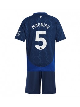 Manchester United Harry Maguire #5 Dječji Gostujuci Dres kompleti 2024-25 Kratak Rukavima (+ kratke hlače)